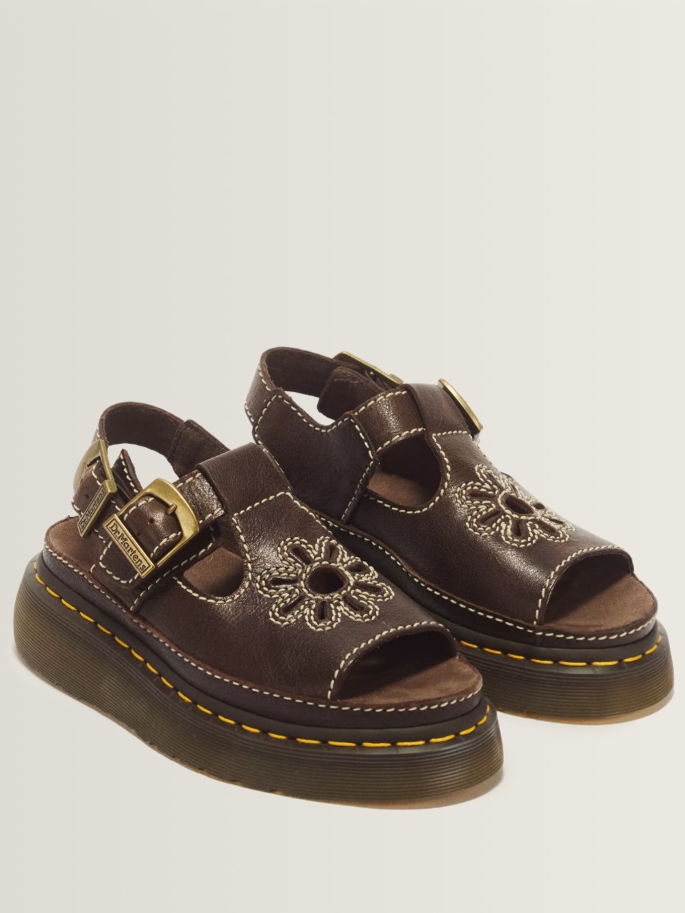 Dr. Martens Dunnet Flower Full Grain Leather Sandals